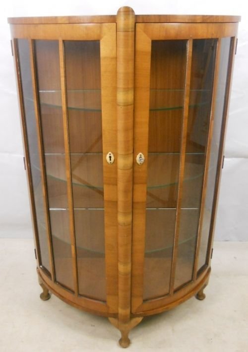 Deco Walnut China Display Cabinet
