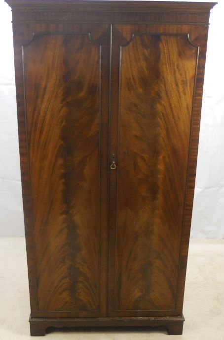 Georgian Style Mahogany Two Door Hanging Wardrobe