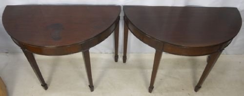Pair Georgian Style Mahogany Console Tables