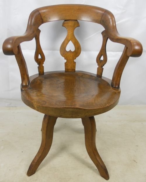 Victorian Mahogany Swivel Office Armchair