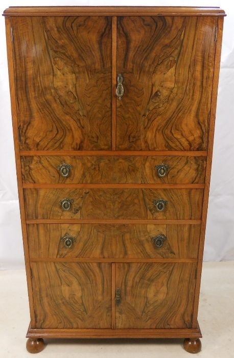 Queen Anne Style Walnut Tallboy Chest