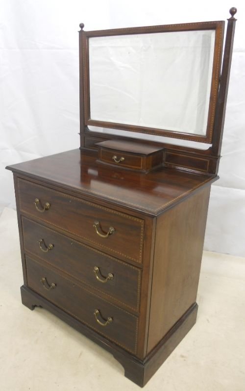 Edwardian Inlaid Mahogany Dressing Chest