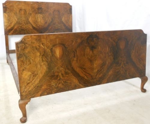 Queen Anne Style Walnut Double Bed