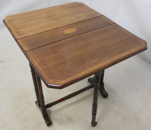 Edwardian Inlaid Mahogany Dropleaf Coffee Table