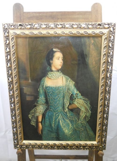 Gilt Framed Portrait of Lady in Period Dress