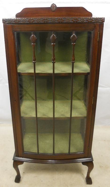 Queen Anne Style Mahogany Single Door China Cabinet