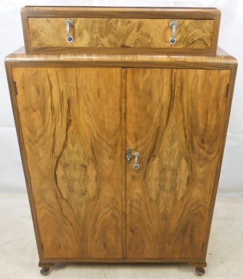 Burr Walnut Hanging Tallboy Chest