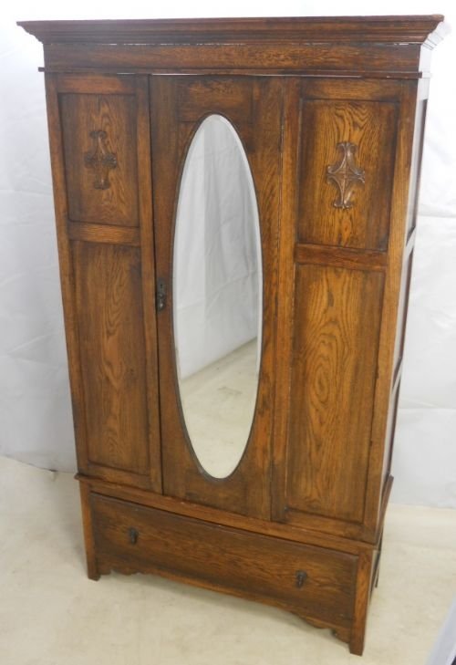 Jacobean Style Oak Hanging Wardrobe