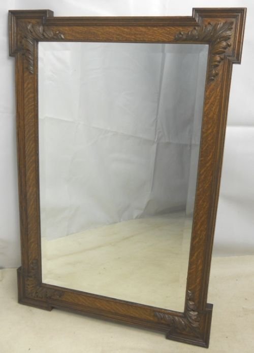 Jacobean Style Oak Framed Hanging Wall Mirror