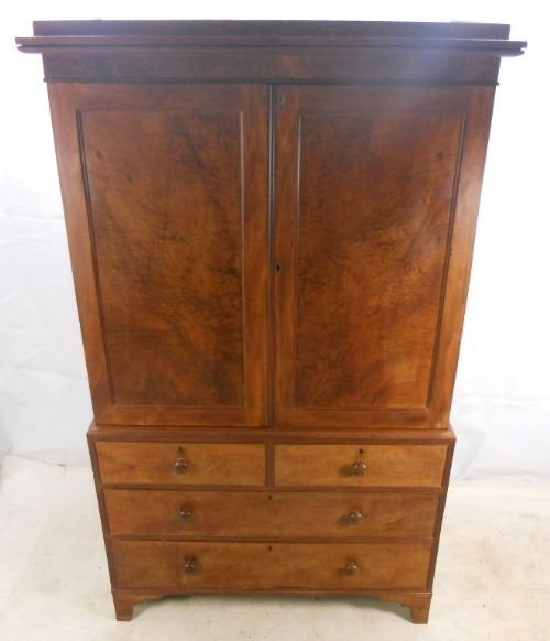 Georgian Mahogany Linen Press Cupboard