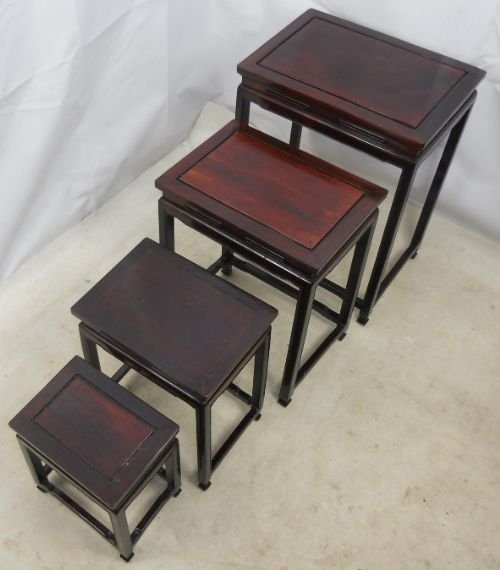 Nest of Four Japanese Padouk Tables