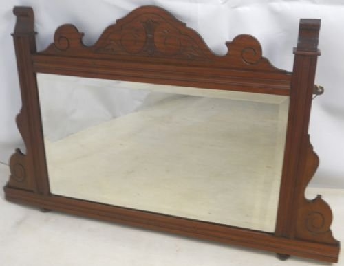 Edwardian Small Mahogany Overmantle Mirror
