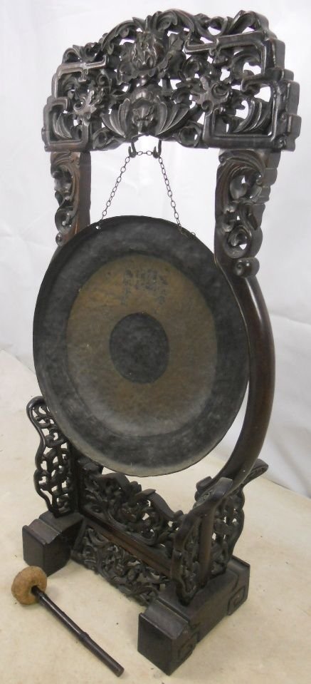 Carved Japanese Padouk Dinner Gong