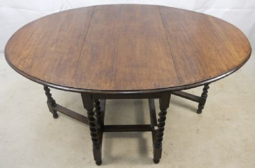 Large Oval Oak Gateleg Dining Table to Seat Six