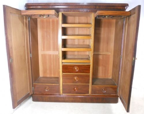 fig 1. Victorian Mahogany Three Door Wardrobe