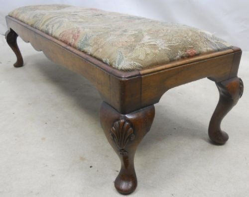Queen Anne Style Walnut Long Footstool