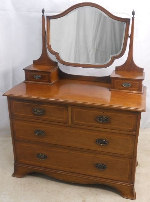 Georgian Style Inlaid Mahogany Dressing Chest