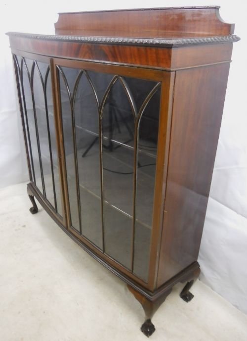 Chippendale Style Mahogany Bookcase Cabinet
