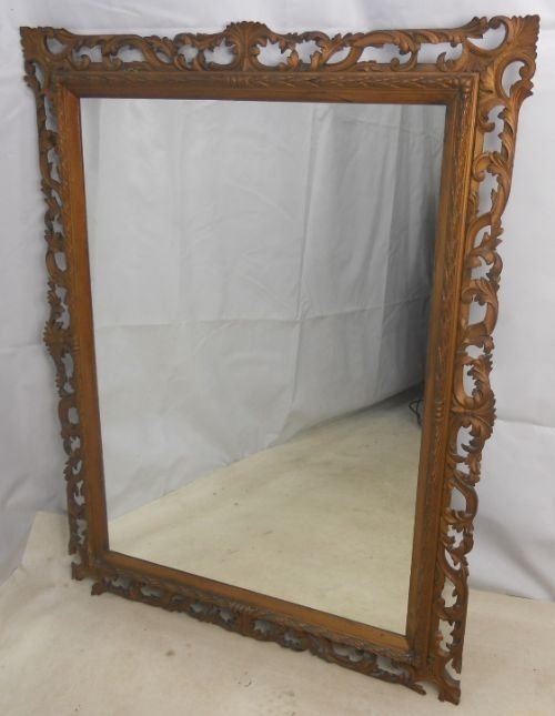 Large Heavily Carved Oak Framed Dressing Mirror