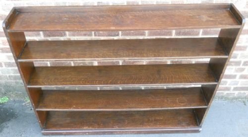 Large Oak Open Standing Bookcase Shelves
