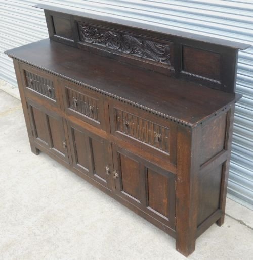 Victorian Carved Oak Sideboard Base