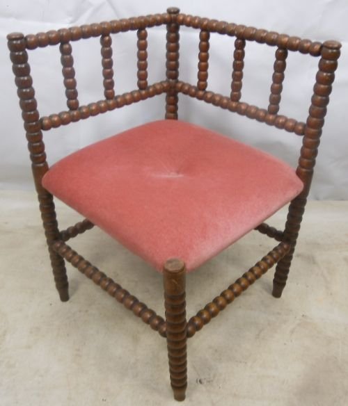 Edwardian Bobbin Frame Mahogany Corner Chair
