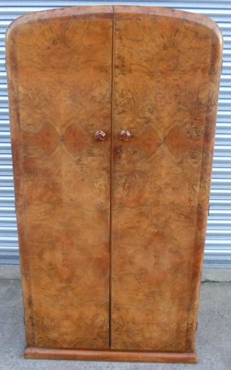 Deco Burr Walnut Two Door Small Wardrobe