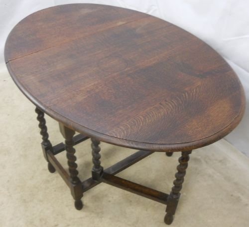 Oak Oval Barley Twist Gateleg Dining Table