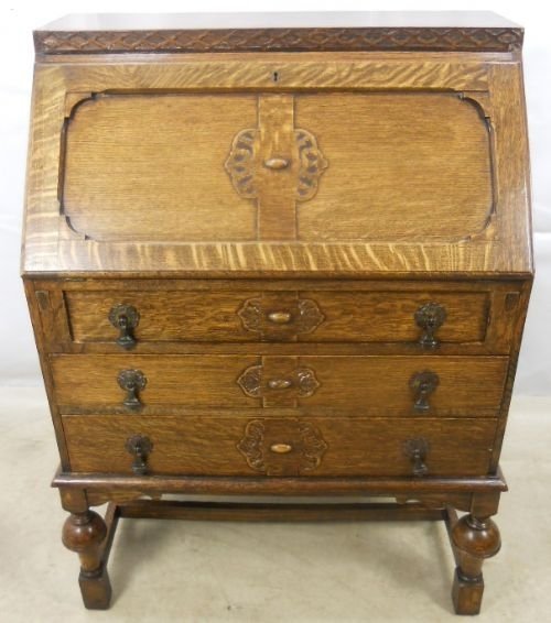 Jacobean Style Oak Writing Bureau