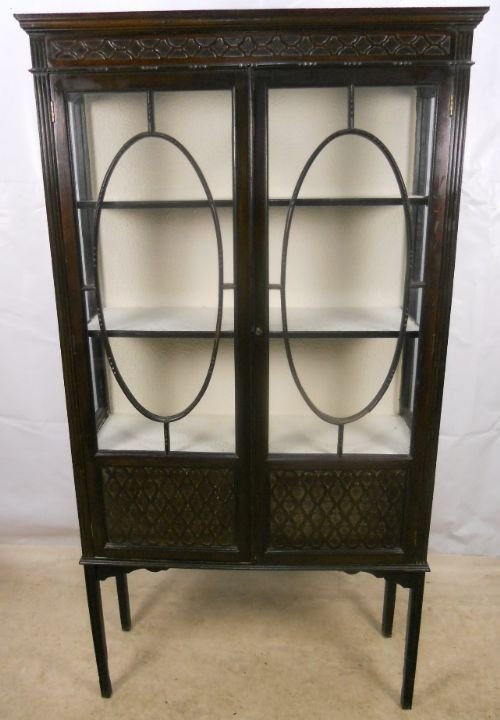 Edwardian Carved Mahogany Display Cabinet