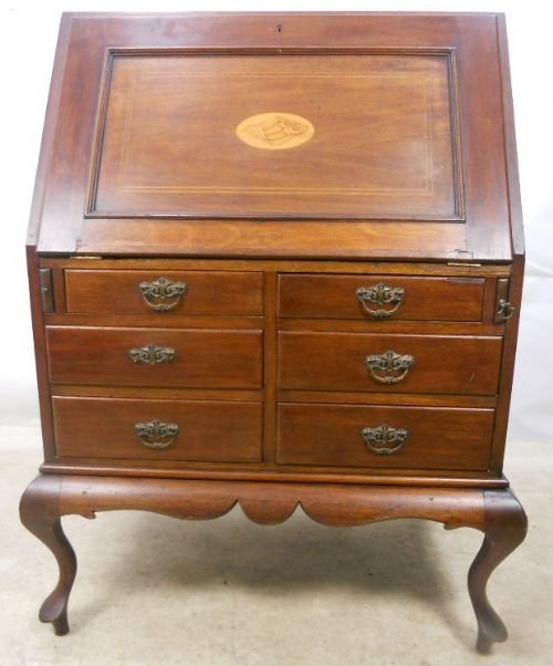 Edwardian Inlaid Mahogany Writing Bureau