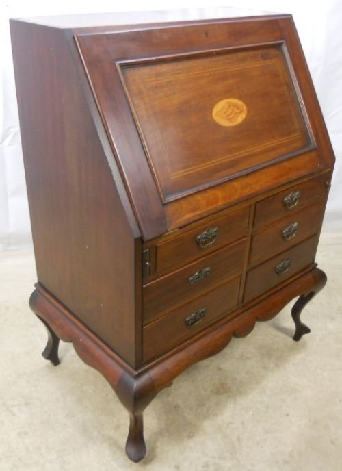 fig 1. Edwardian Inlaid Mahogany Writing Bureau