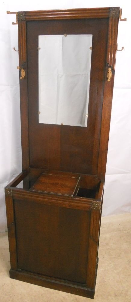 Oak Mirrorback Hallstand