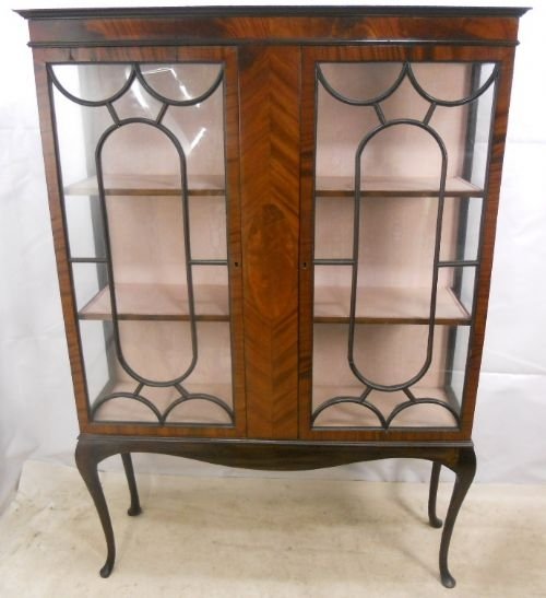 Edwardian Mahogany Two Door Display Cabinet