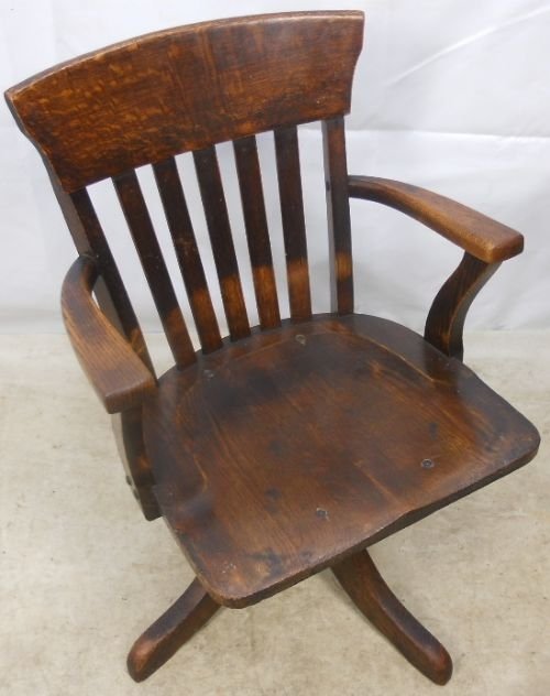 Oak Revolving Office Armchair
