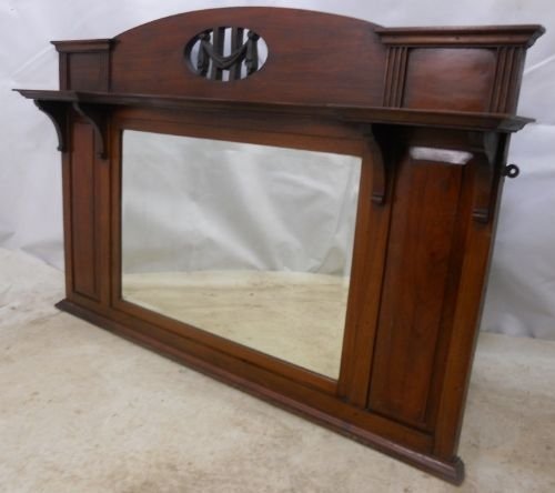 Edwardian Mahogany Overmantle Mirror