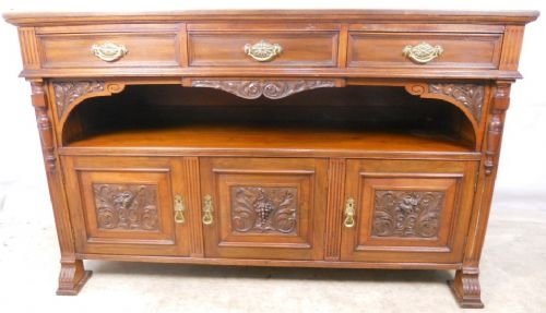 Edwardian Carved Mahogany Sideboard Base
