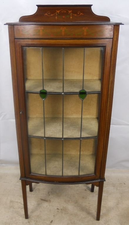 Edwardian Inlaid Mahogany China Display Cabinet