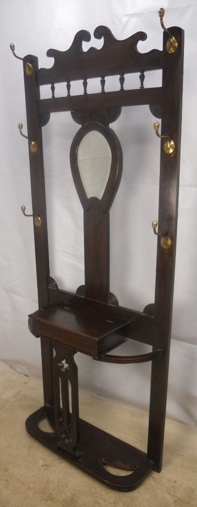 Edwardian Mahogany Mirror-back Hallstand