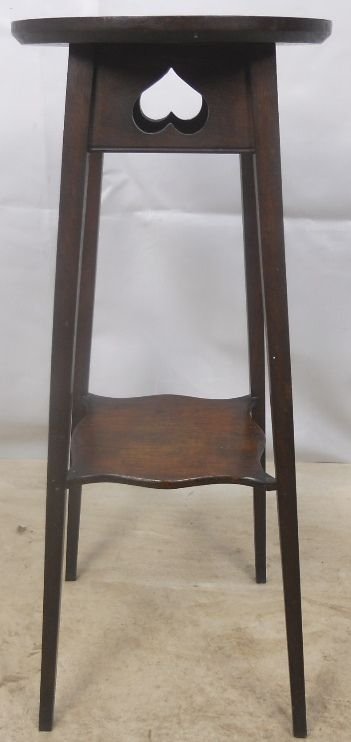 Oak Plant Stand with Circular Top