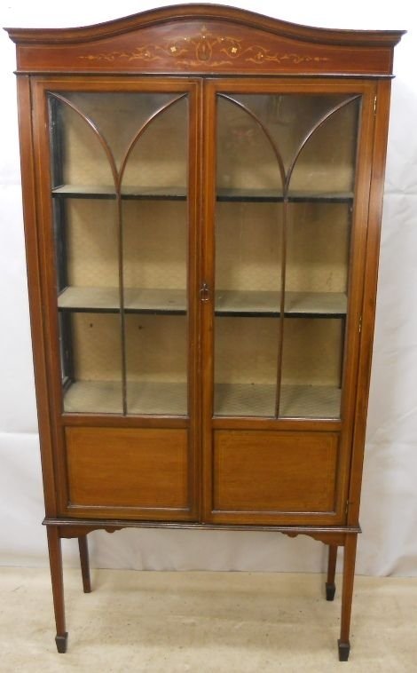 Edwardian Inlaid Mahogany Display Cabinet
