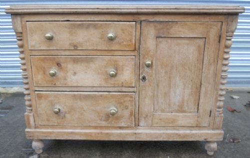 Victorian Pine Dresser Base Sideboard