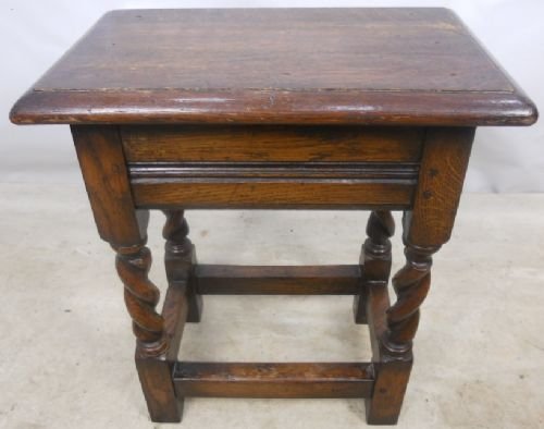 Jacobean Style Heavy Oak Joint Stool