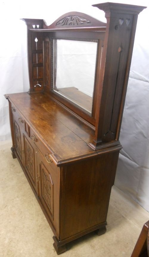 fig 1. Art Nouveau Oak Mirror-back Sideboard