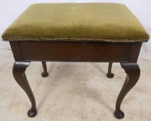 Queen Anne Style Mahogany Piano Stool
