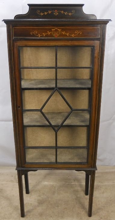 Edwardian Inlaid Mahogany China Display Cabinet