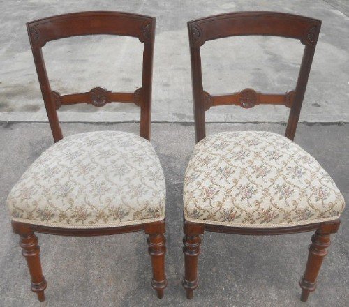 Pair Victorian Mahogany Dining Chairs