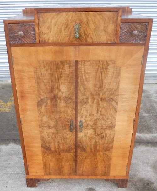Deco Walnut Cupboard Cabinet
