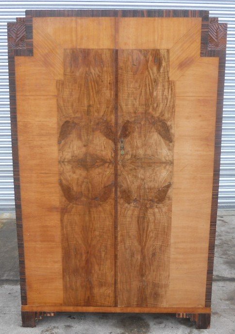 Deco Walnut Two Door Hanging Wardrobe