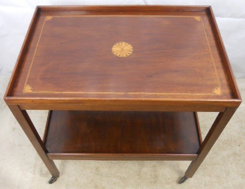 Edwardian Inlaid Mahogany Tea Trolley